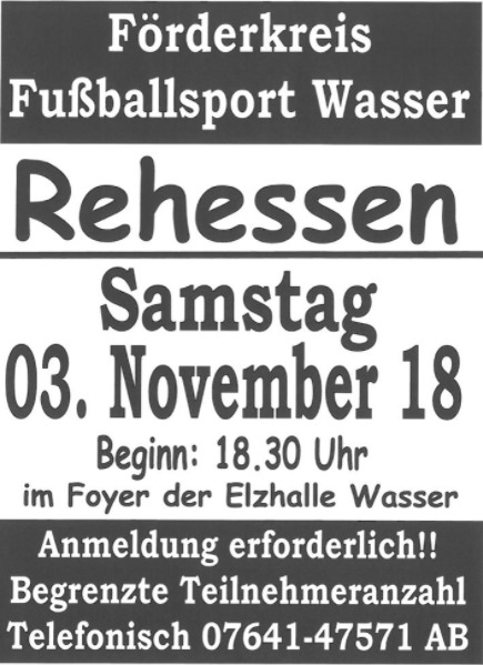 Rehessen Samstag 3. November 2018