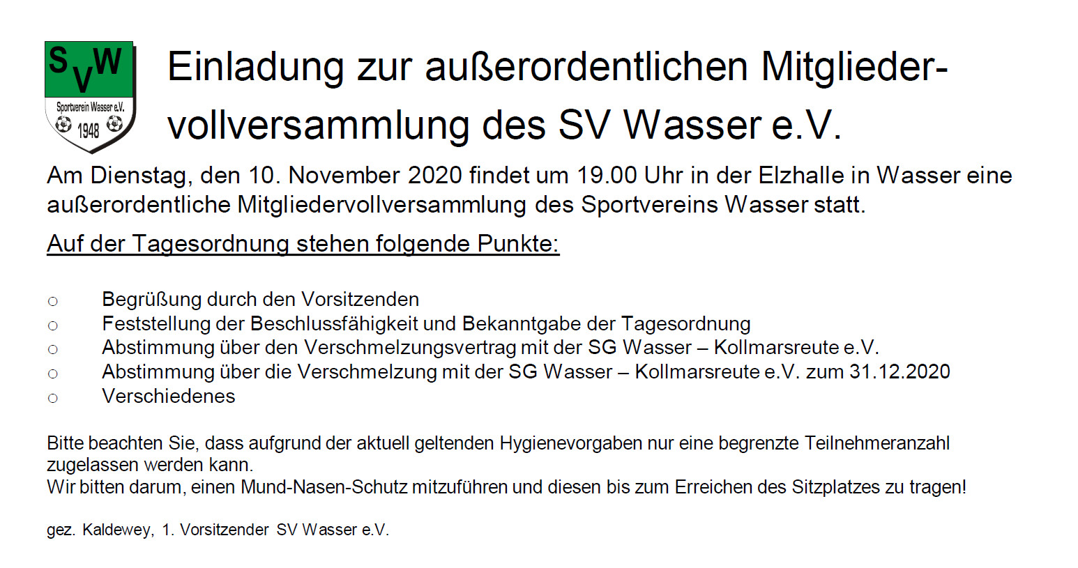 Mitgliederversammlung 10.11.2020